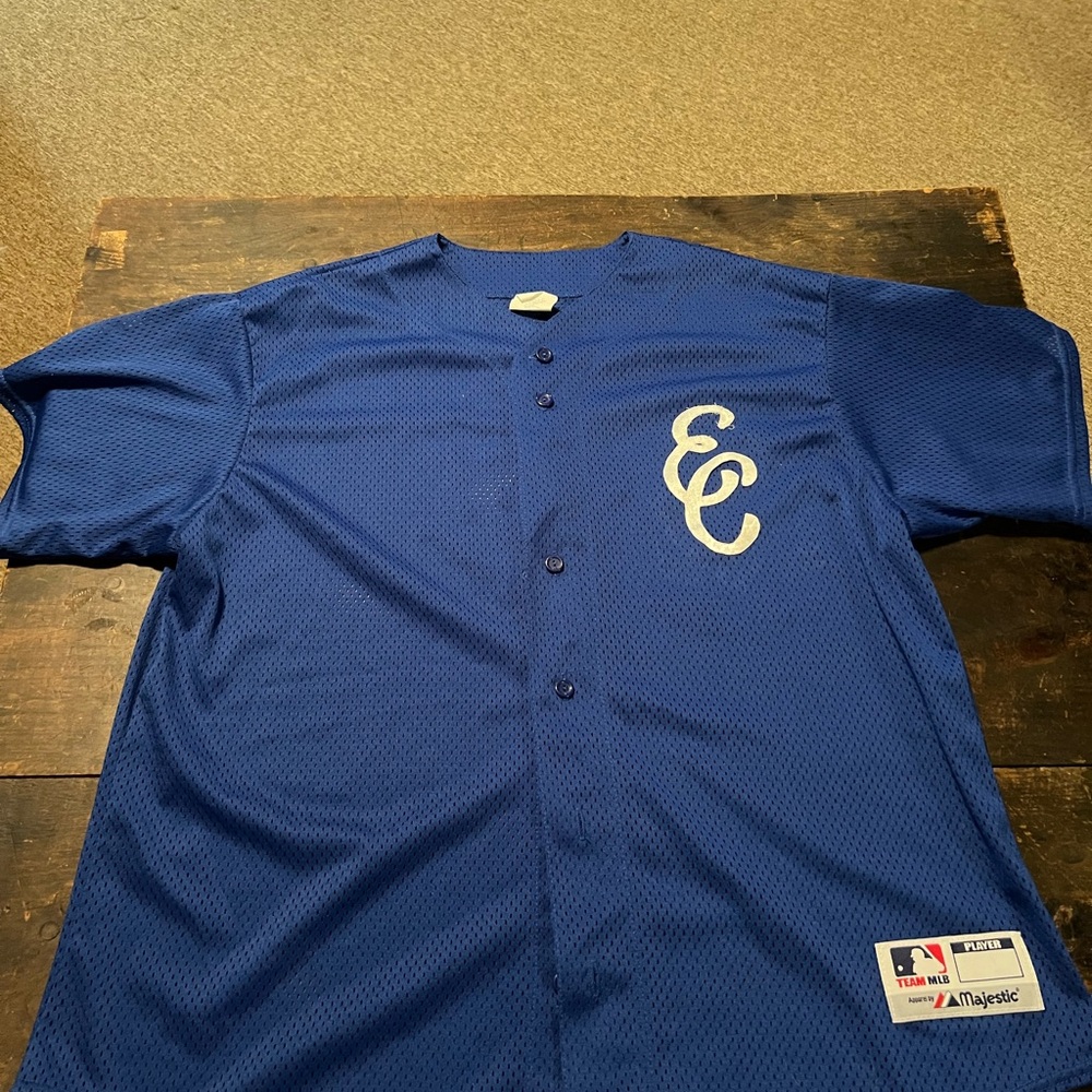Majestic Blue East Catholic Baseball Jersey